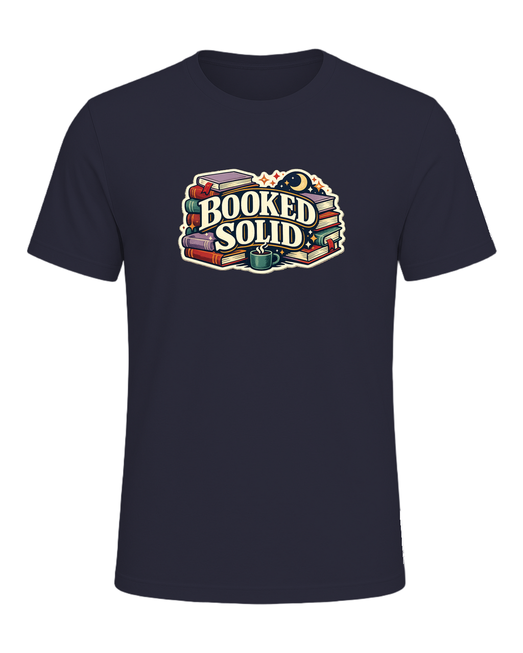Booked Solid Tee — Heather Navy