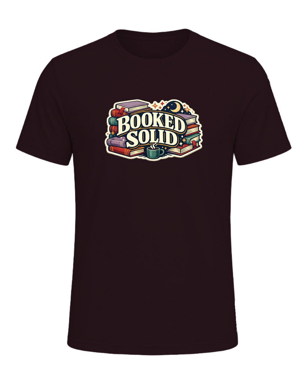 Booked Solid Tee — Oxblood Black