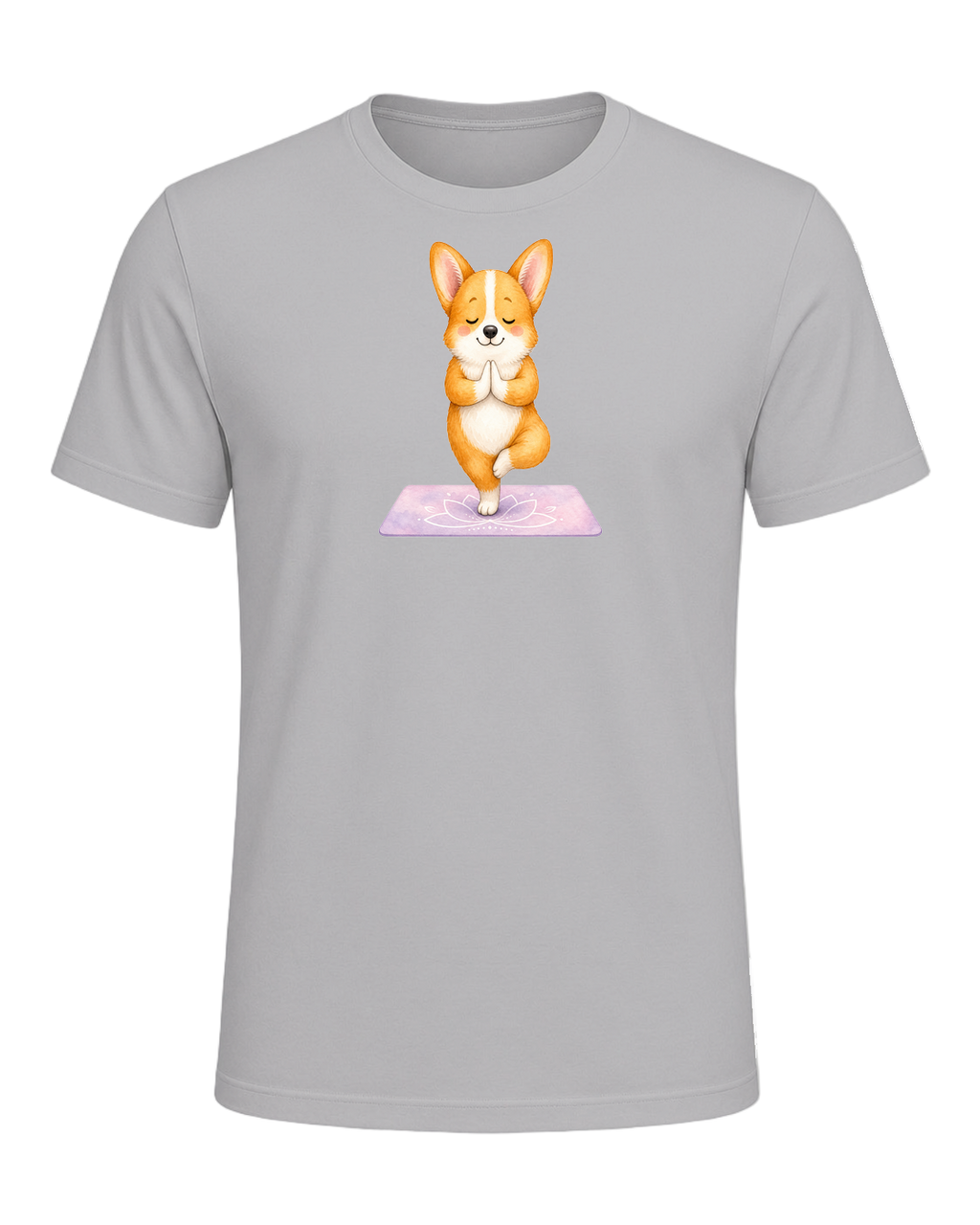 Corgi + Yoga — Athletic Heather