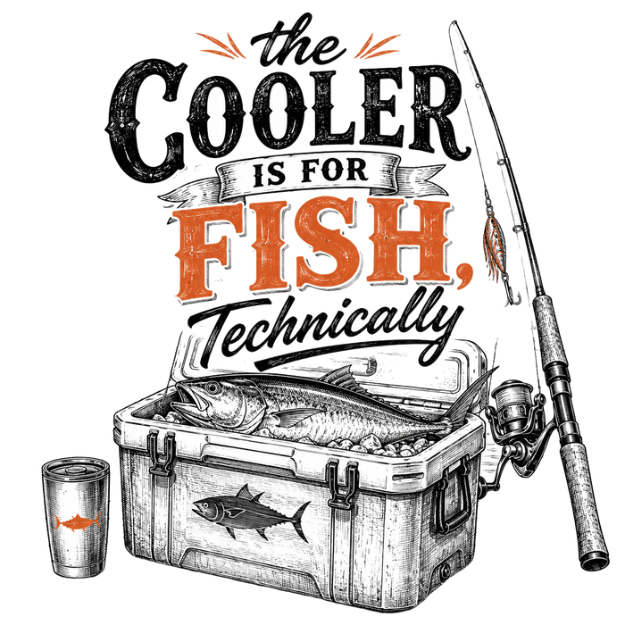 The Cooler Is for Fish, Technically (Retro Badge)