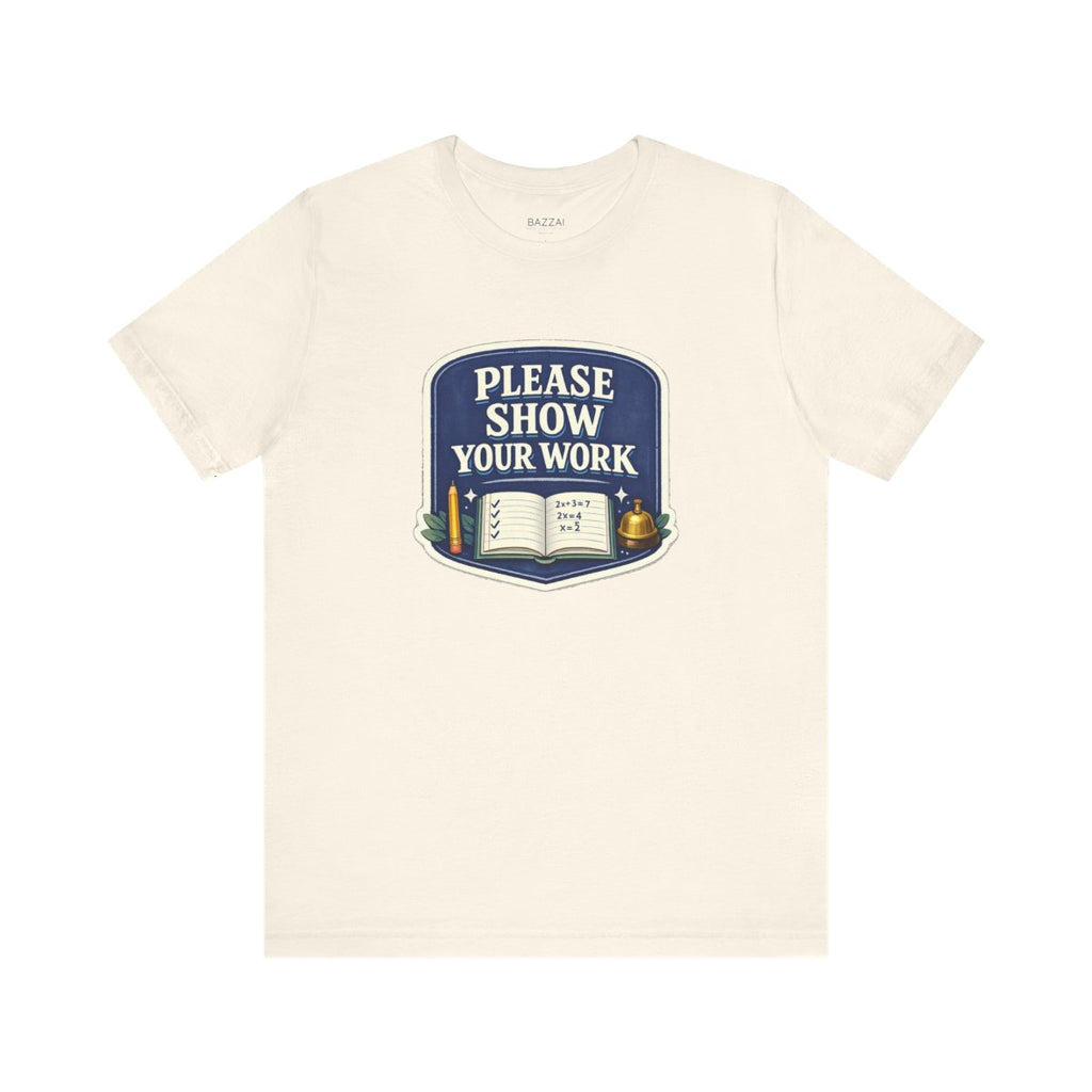 Math Teacher T-Shirt — Please Show Your Work — t-shirt design by June