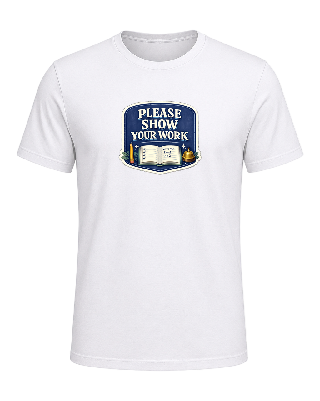 Please Show Your Work Tee — White