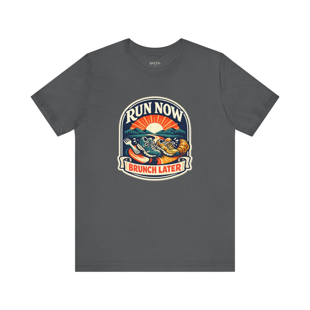 Funny Running T-Shirt — Run Now Brunch Later — running t-shirt design by Reggie