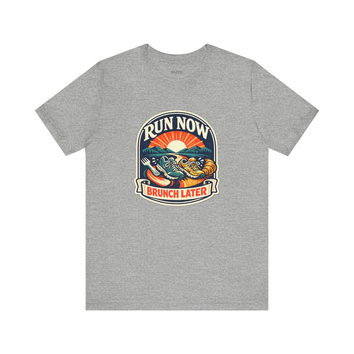 Funny Running T-Shirt — Run Now Brunch Later — running t-shirt design by Reggie