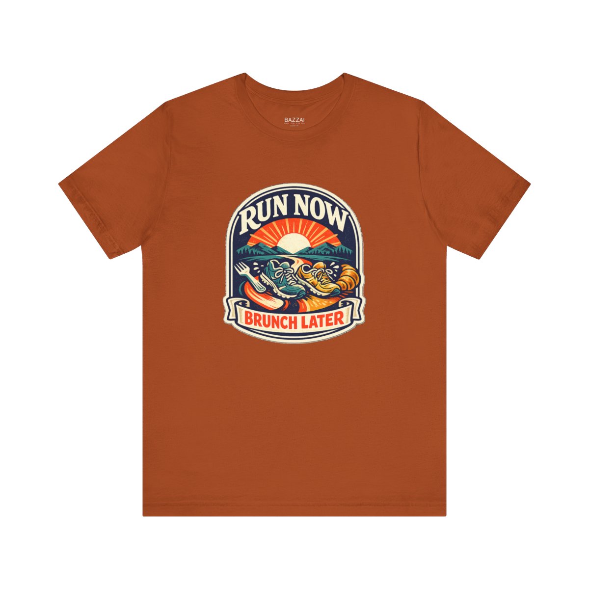 Funny Running T-Shirt — Run Now Brunch Later — running t-shirt design by Reggie