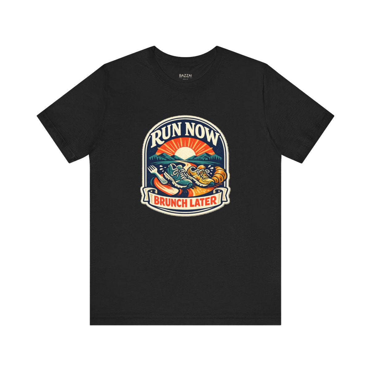 Funny Running T-Shirt — Run Now Brunch Later — running t-shirt design by Reggie