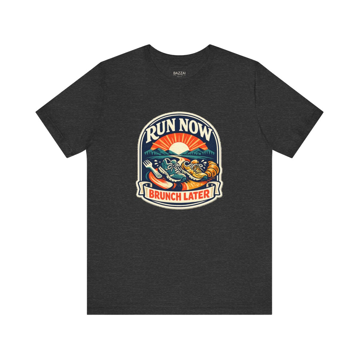 Funny Running T-Shirt — Run Now Brunch Later — running t-shirt design by Reggie
