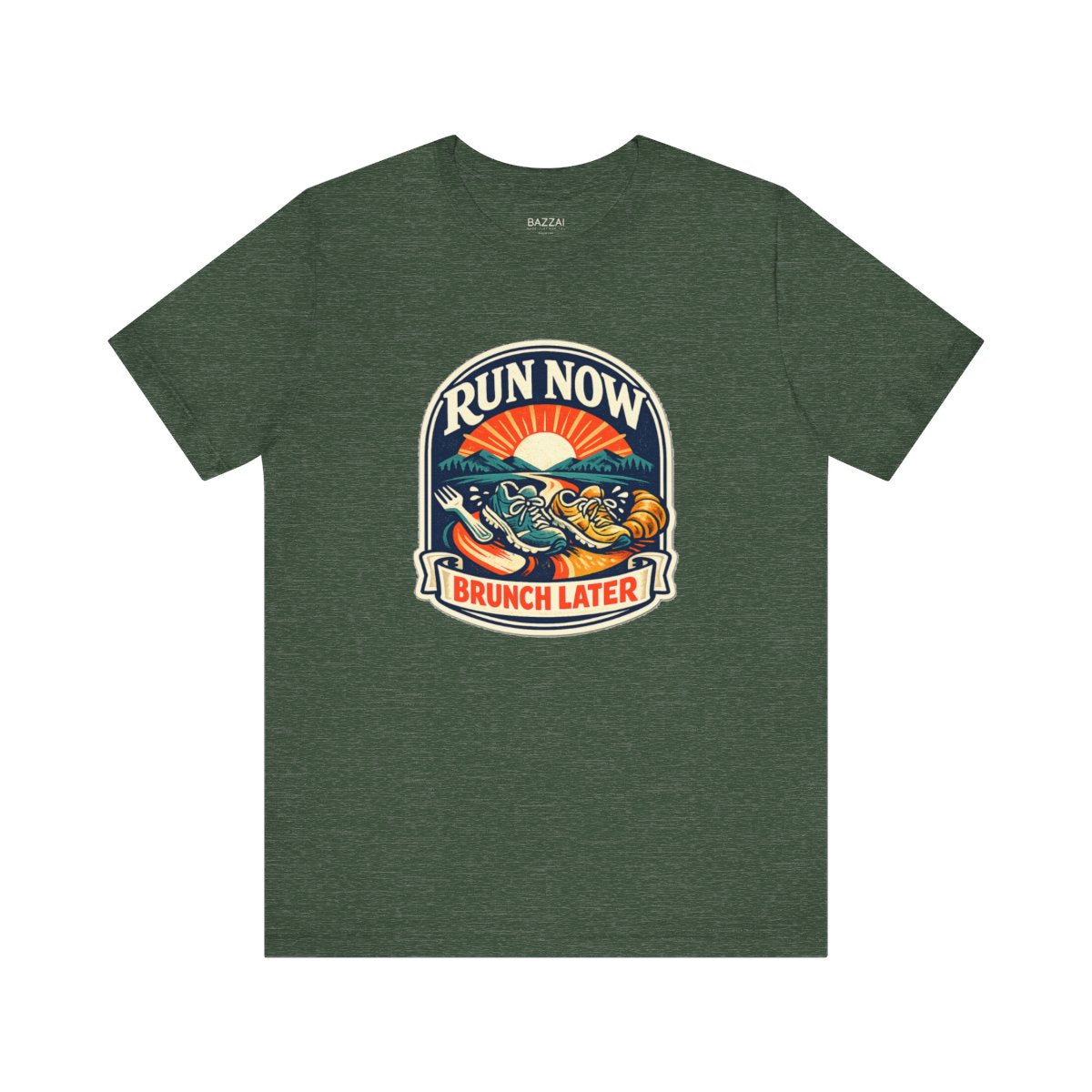 Funny Running T-Shirt — Run Now Brunch Later — running t-shirt design by Reggie