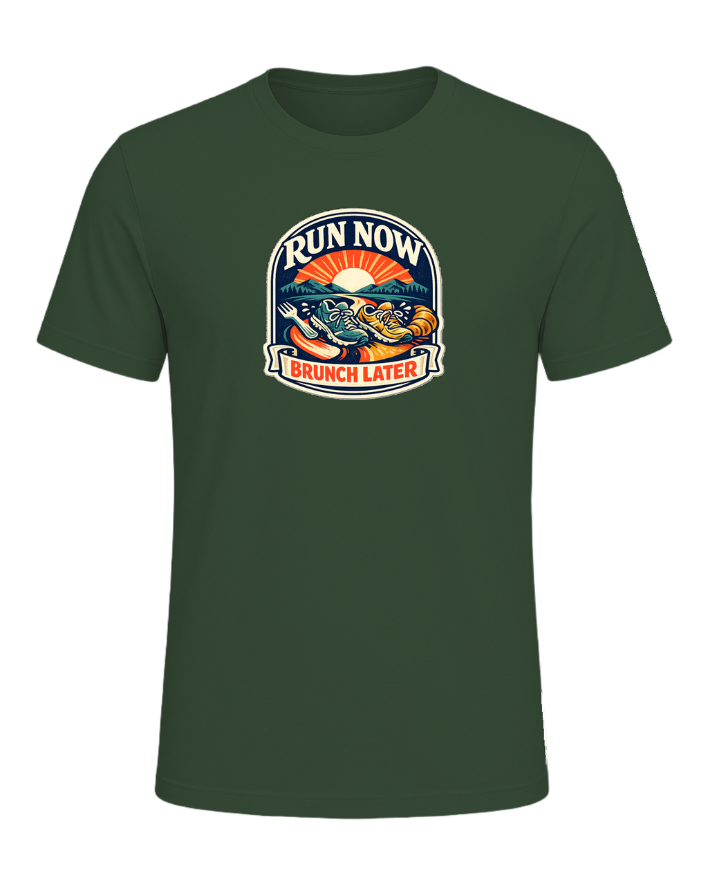 Run Now Brunch Later Tee — Heather Forest