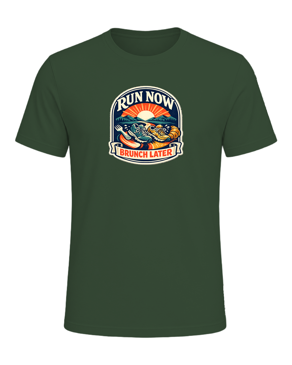 Run Now Brunch Later Tee — Heather Forest