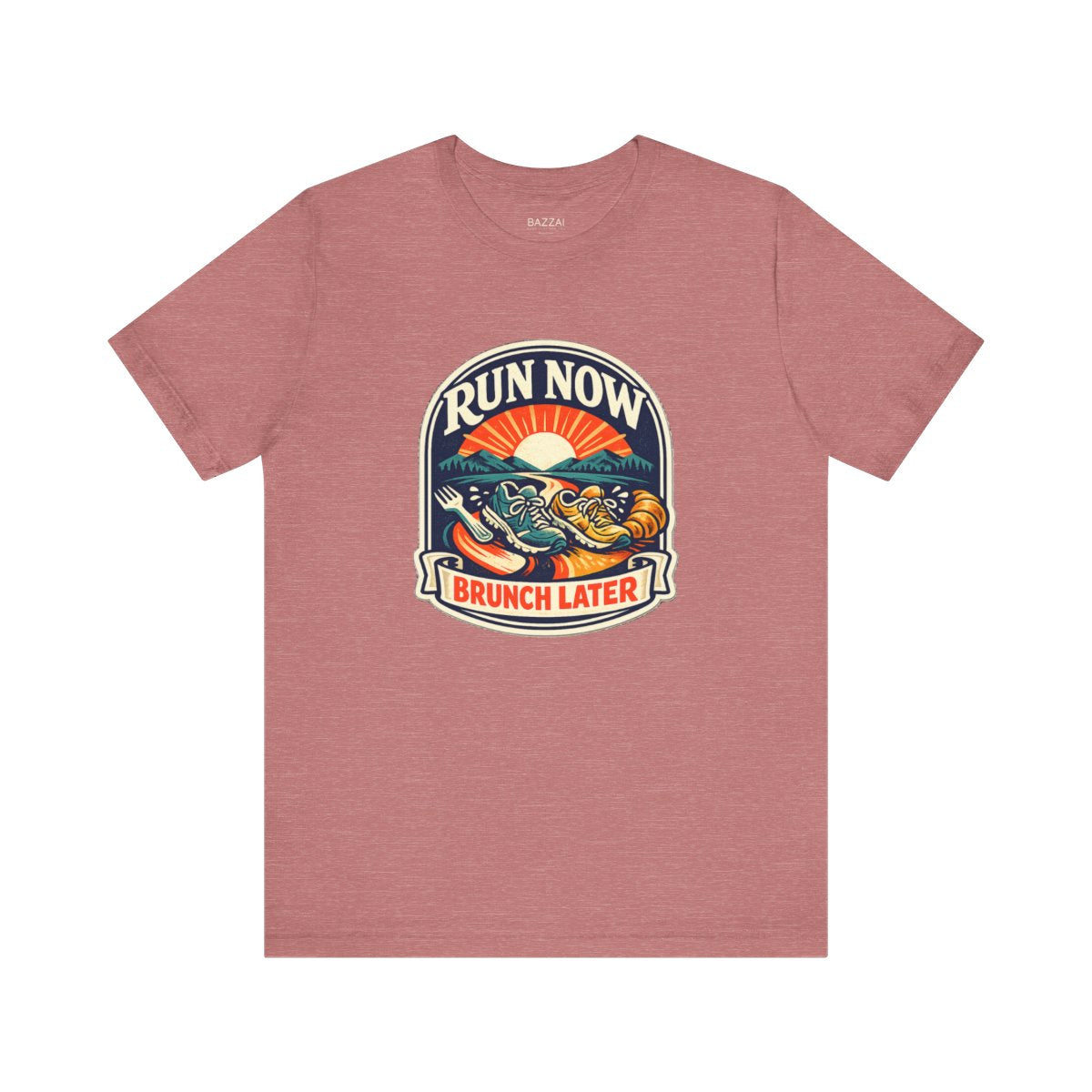 Funny Running T-Shirt — Run Now Brunch Later — running t-shirt design by Reggie