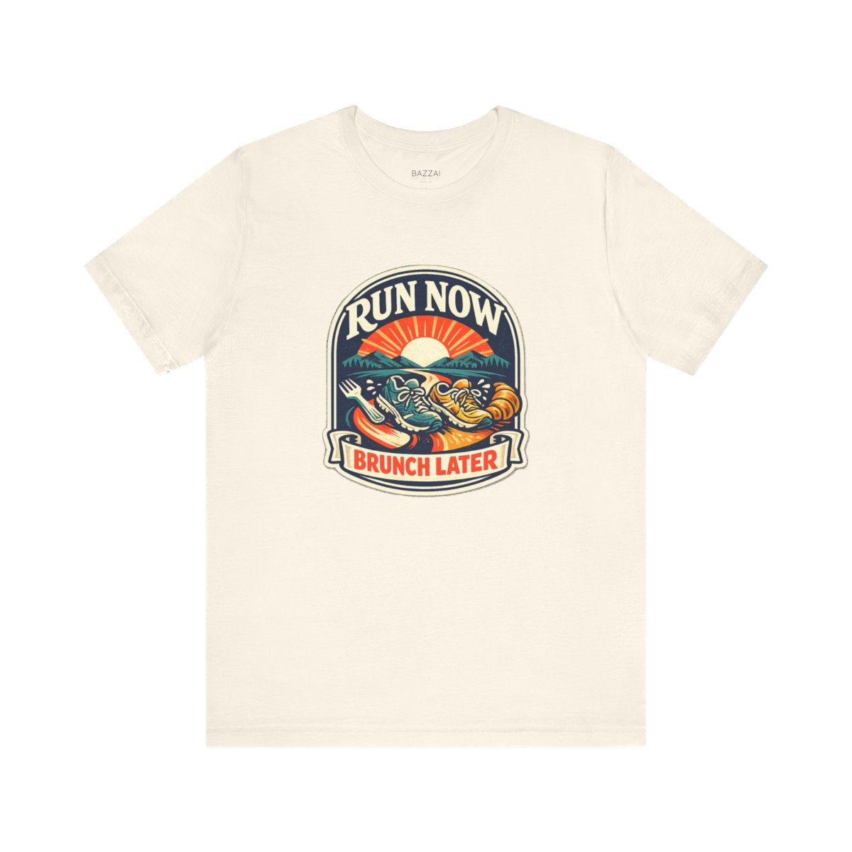 Funny Running T-Shirt — Run Now Brunch Later — running t-shirt design by Reggie