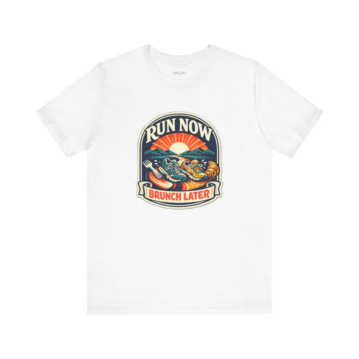 Funny Running T-Shirt — Run Now Brunch Later — running t-shirt design by Reggie