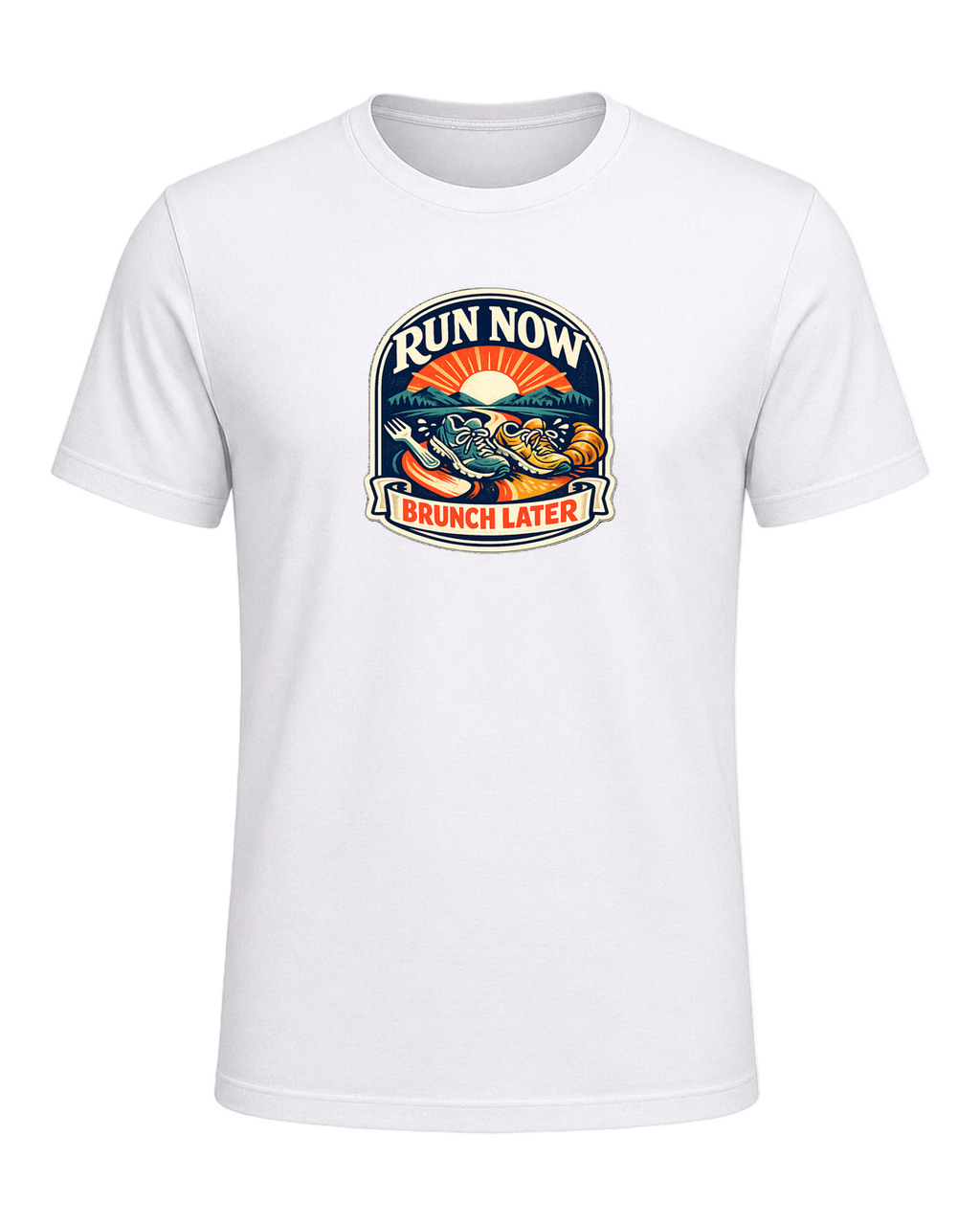 Run Now Brunch Later Tee — White