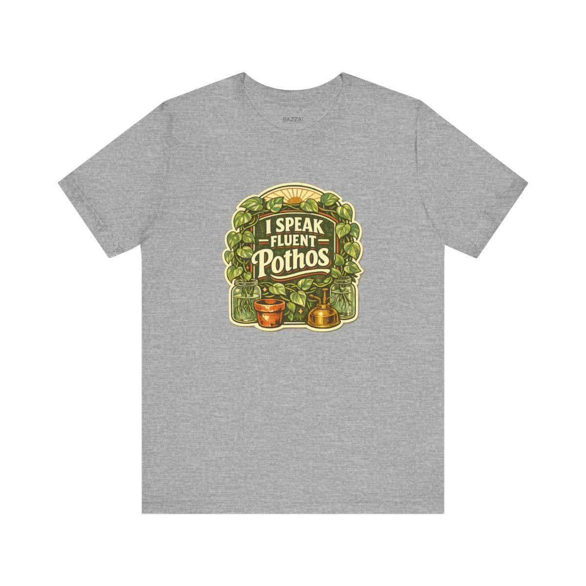 Houseplant Gift T-Shirt — I Speak Fluent Pothos — plant mom t-shirt design by Margaux