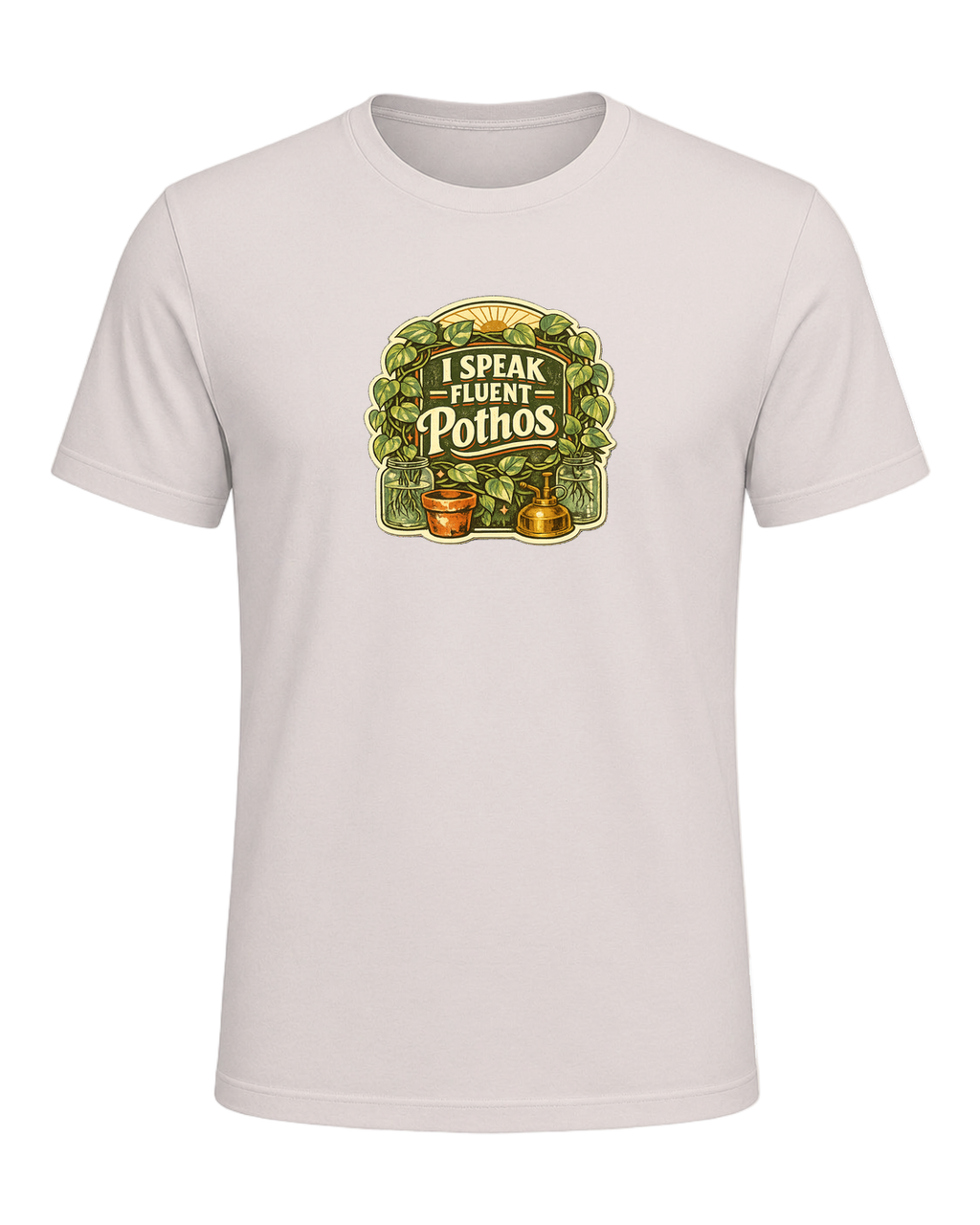 I Speak Fluent Pothos Tee — Heather Dust