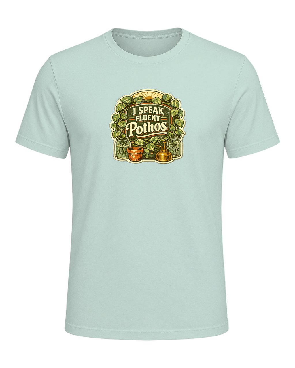 I Speak Fluent Pothos Tee — Heather Prism Mint
