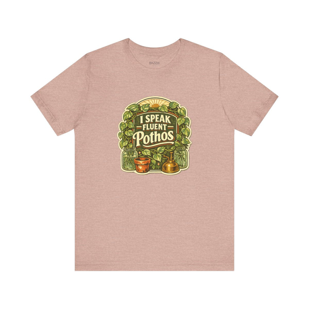 Houseplant Gift T-Shirt — I Speak Fluent Pothos — plant mom t-shirt design by Margaux