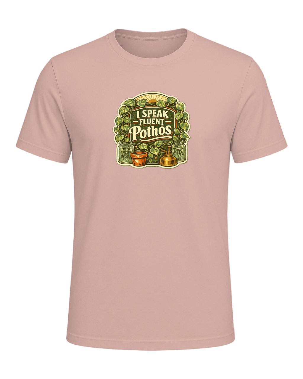 I Speak Fluent Pothos Tee — Heather Prism Peach