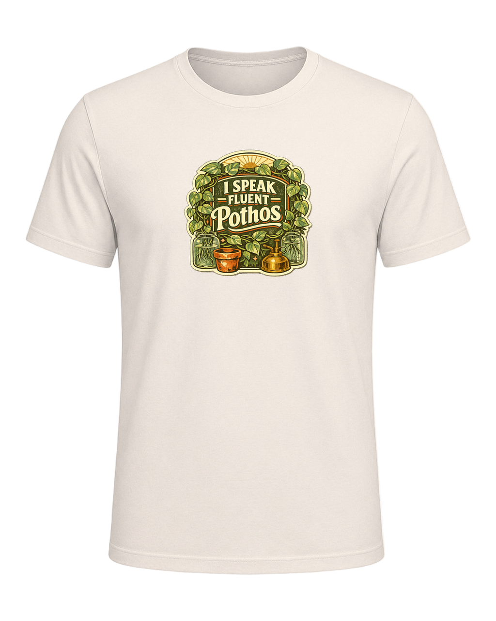 I Speak Fluent Pothos Tee — Natural