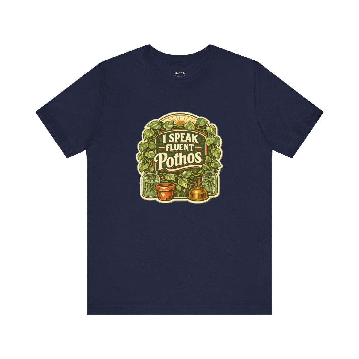 Houseplant Gift T-Shirt — I Speak Fluent Pothos — plant mom t-shirt design by Margaux