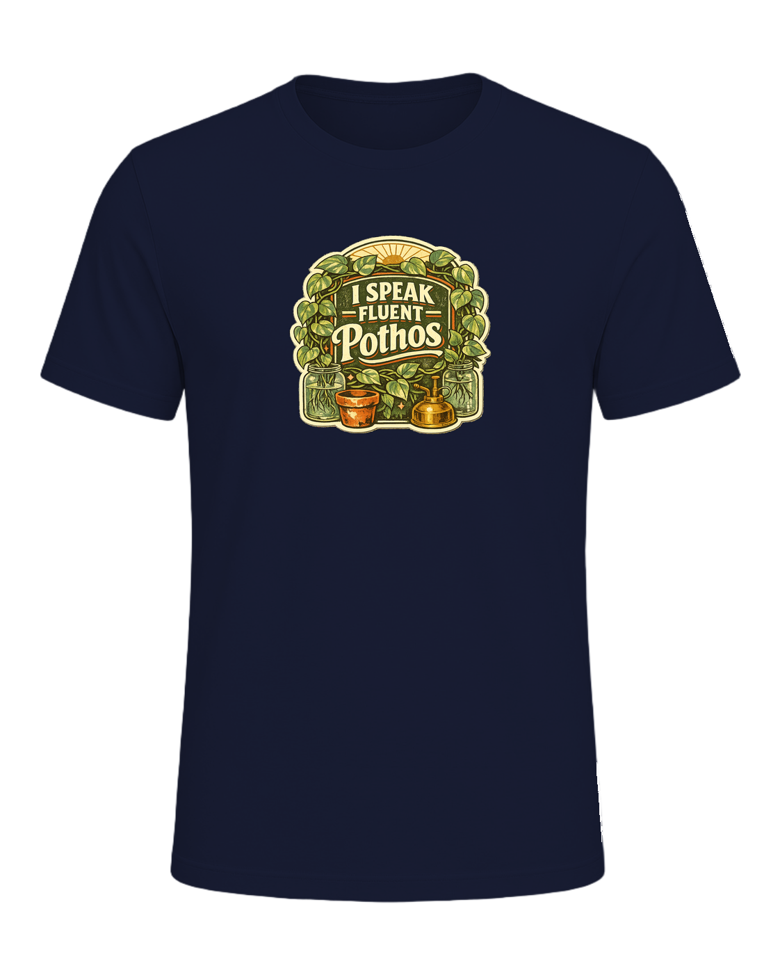I Speak Fluent Pothos Tee — Navy