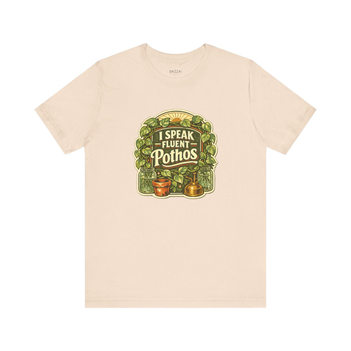 Houseplant Gift T-Shirt — I Speak Fluent Pothos — plant mom t-shirt design by Margaux