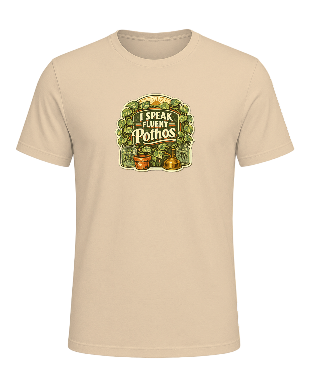 I Speak Fluent Pothos Tee — Soft Cream
