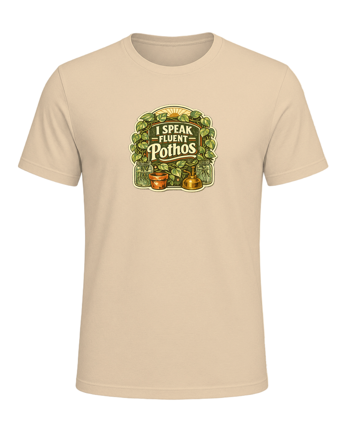 I Speak Fluent Pothos Tee — Soft Cream
