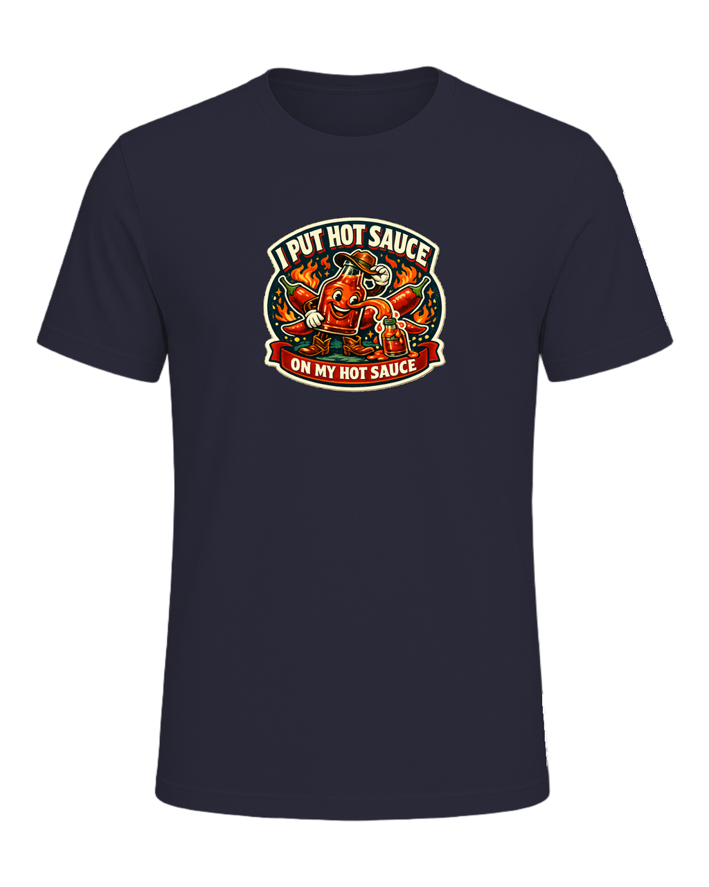I Put Hot Sauce On My Hot Sauce Tee — Heather Navy