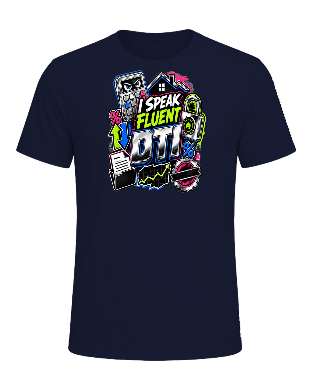 I SPEAK FLUENT DTI — Navy
