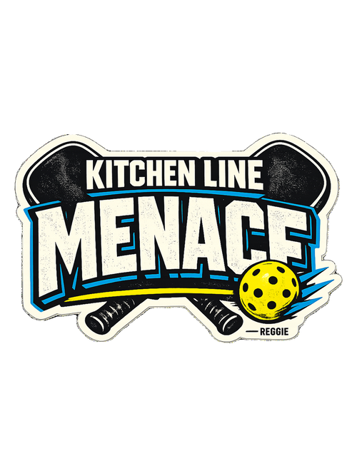 A bold pickleball tee for players who become a menace at the kitchen line.