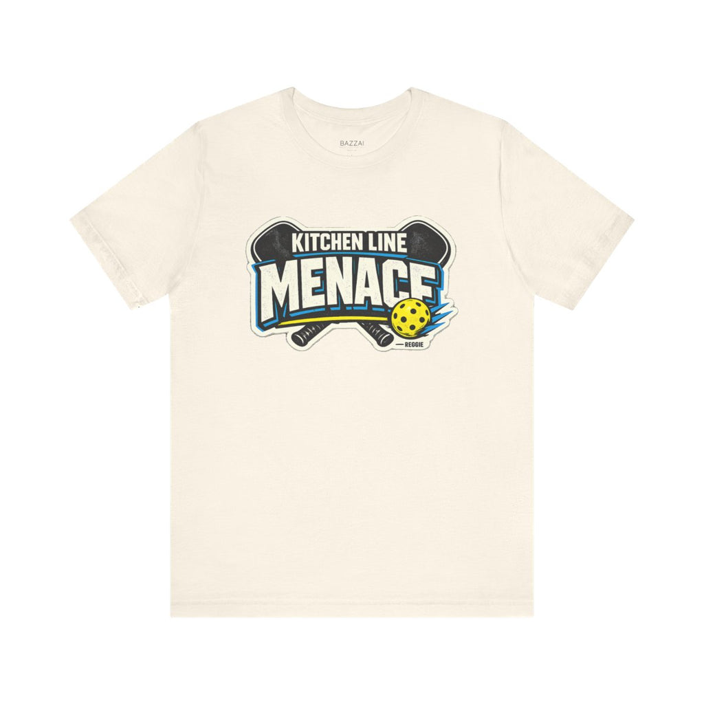 Pickleball Player T-Shirt — A Menace at the Kitchen Line — pickleball t-shirt design by Reggie