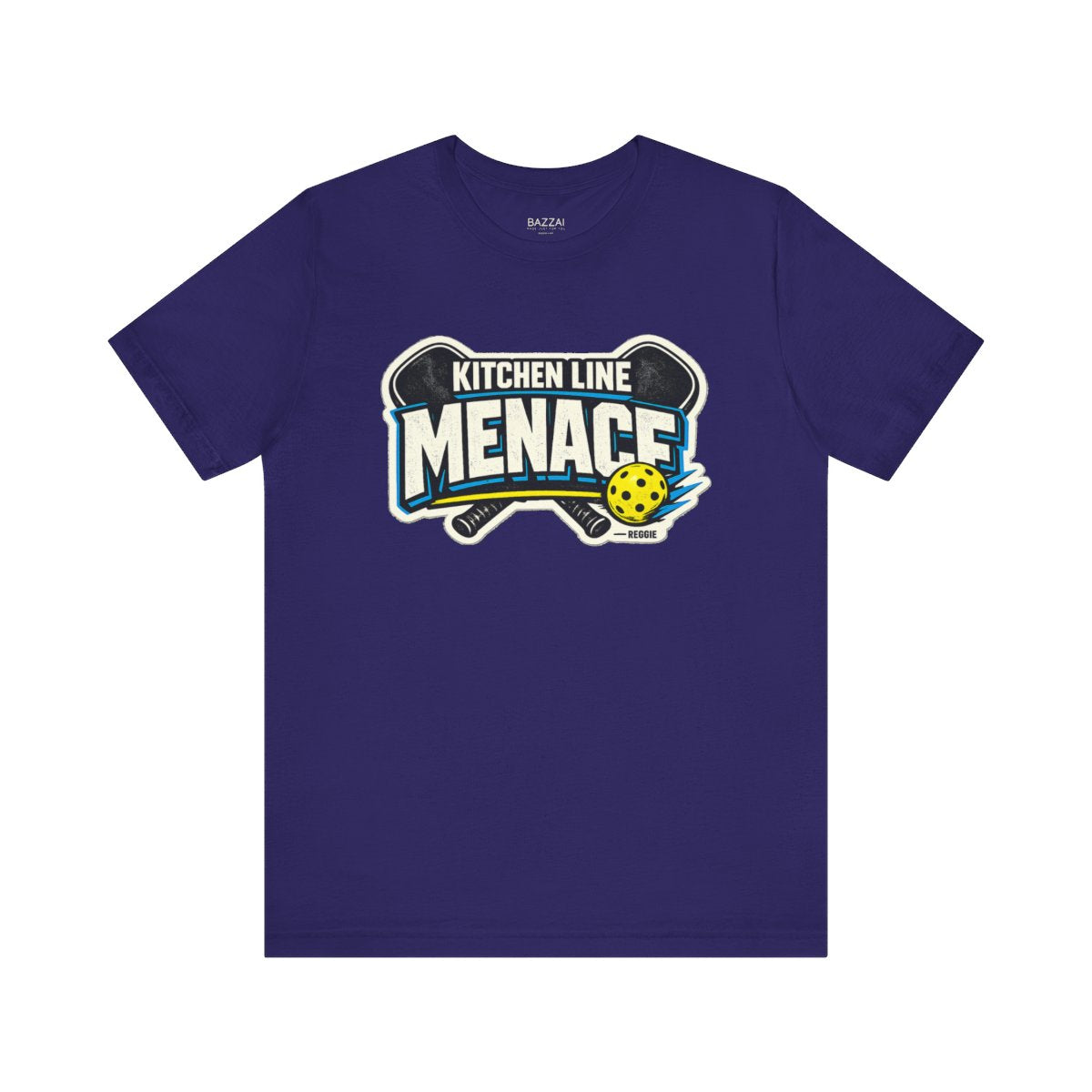 Pickleball Player T-Shirt — A Menace at the Kitchen Line — pickleball t-shirt design by Reggie