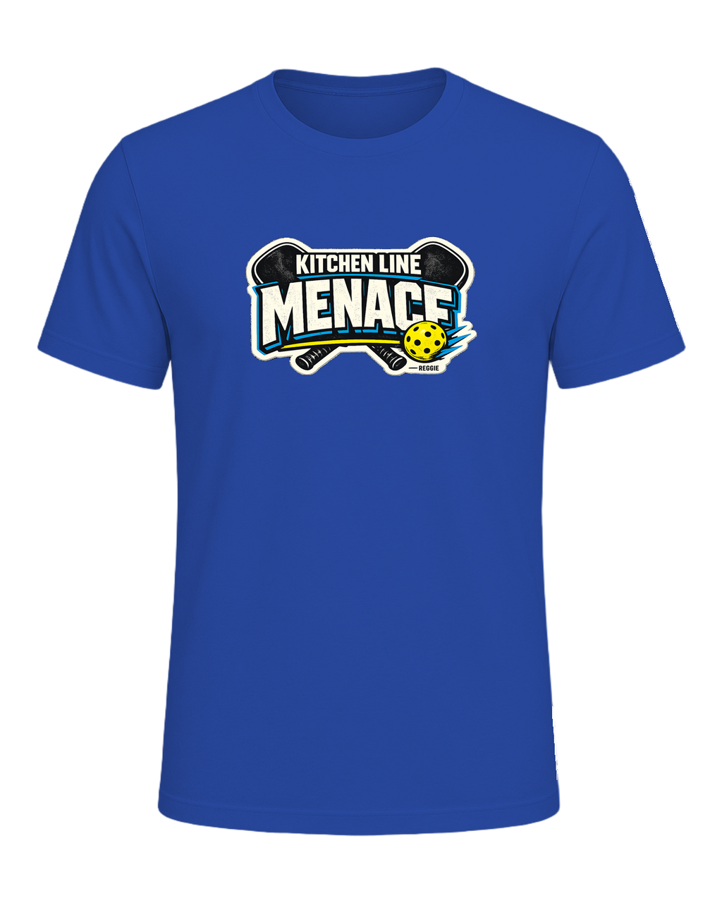 A bold pickleball tee for players who become a menace at the kitchen line. — True Royal