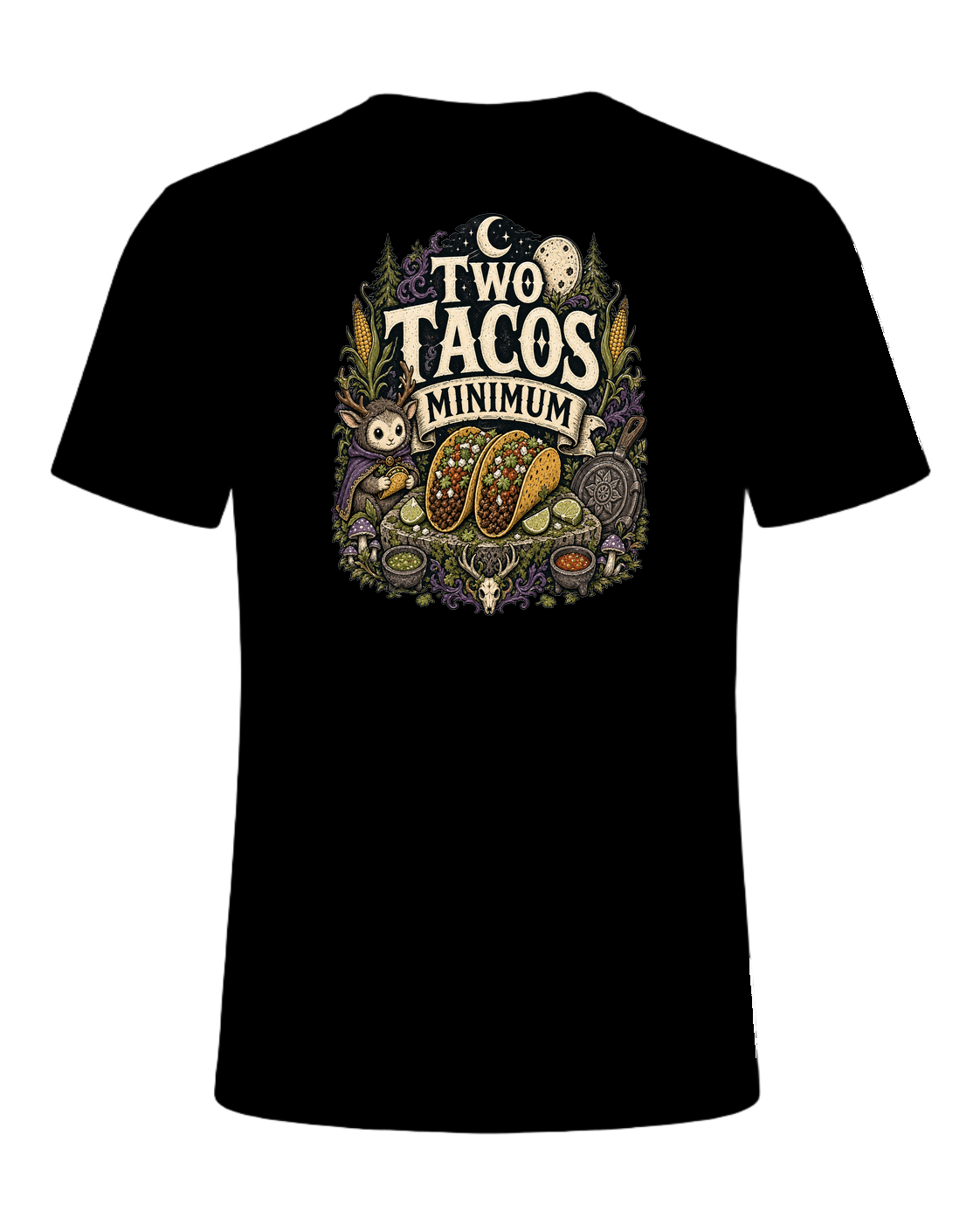 TWO TACOS MINIMUM — Black