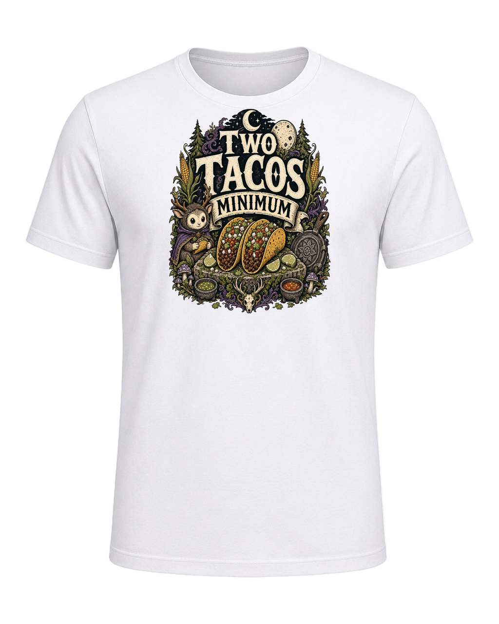 TWO TACOS MINIMUM — White