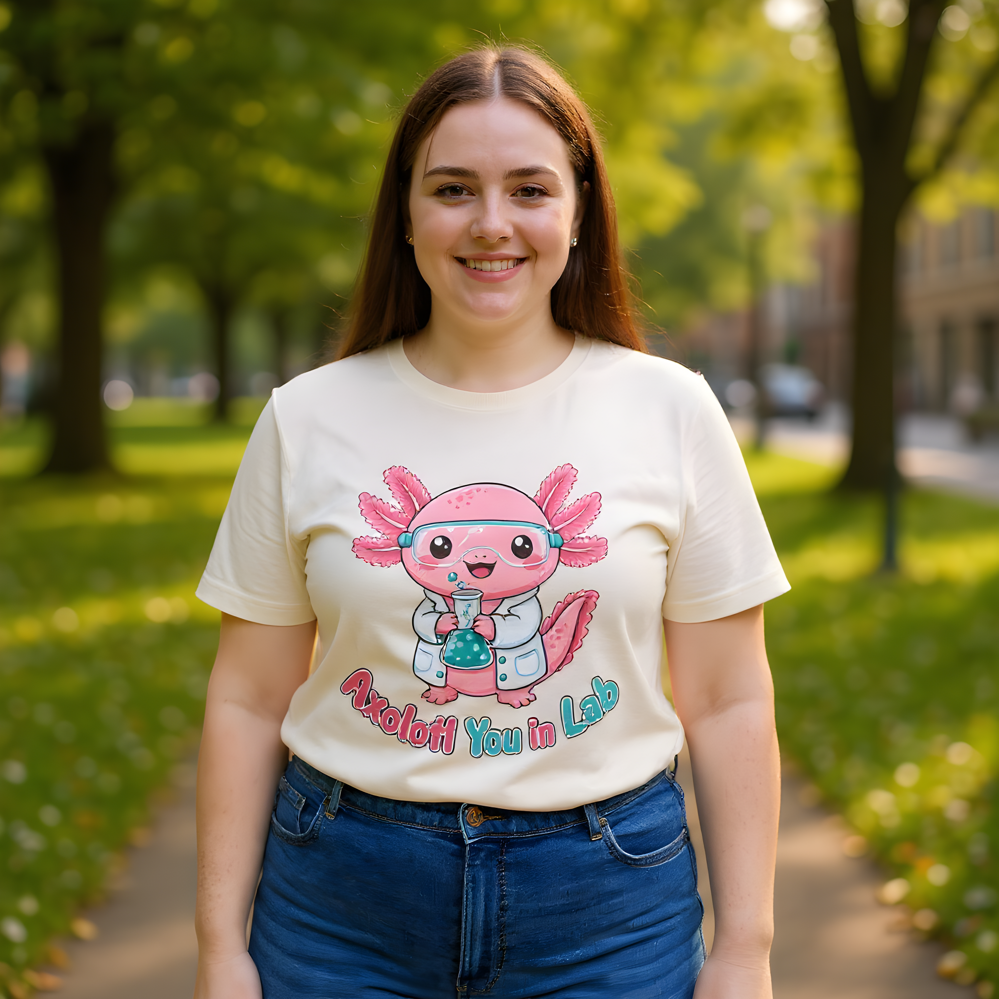 Axolotl Gift T-Shirt — Permanently Delighted — t-shirt design