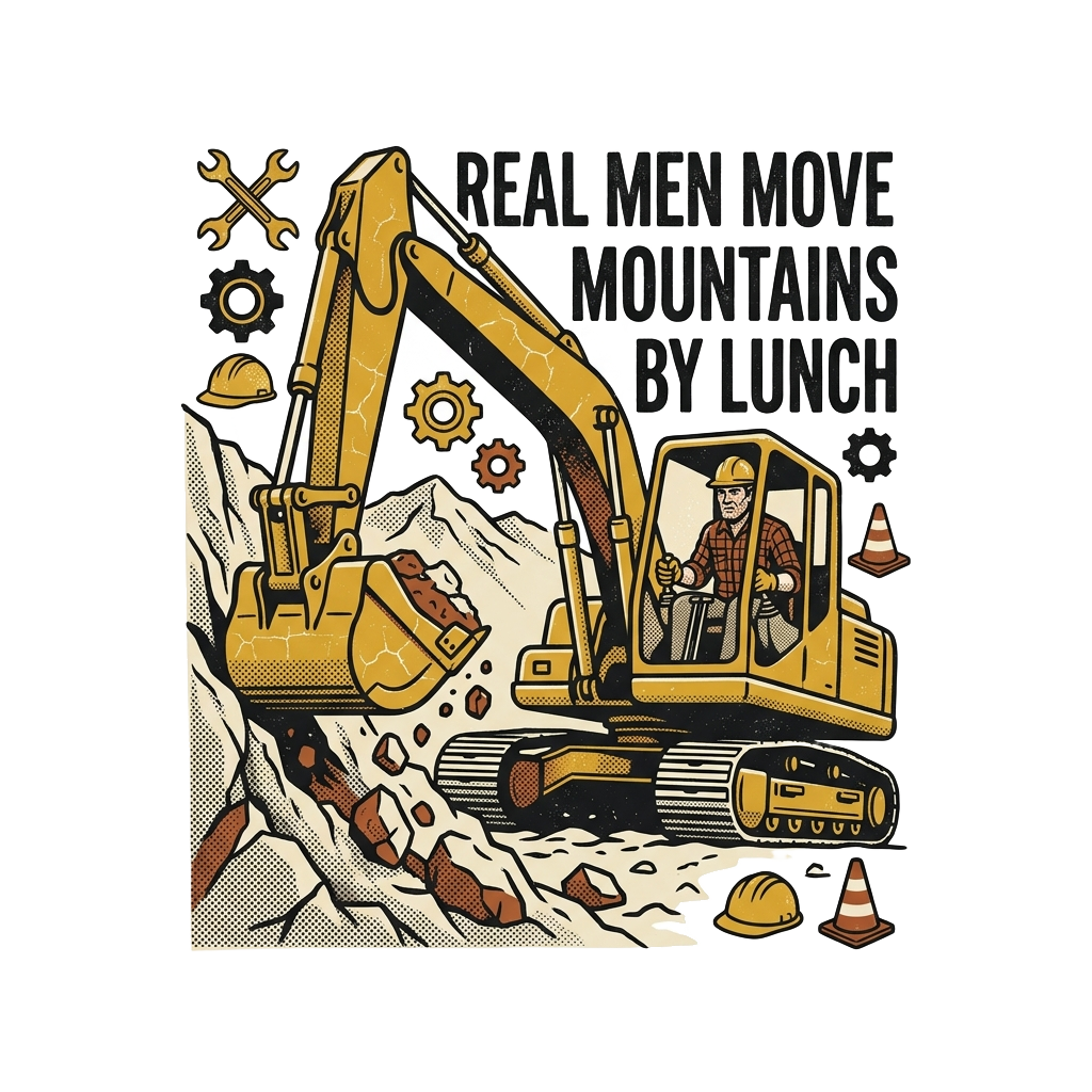 Real men move mountains by lunch
