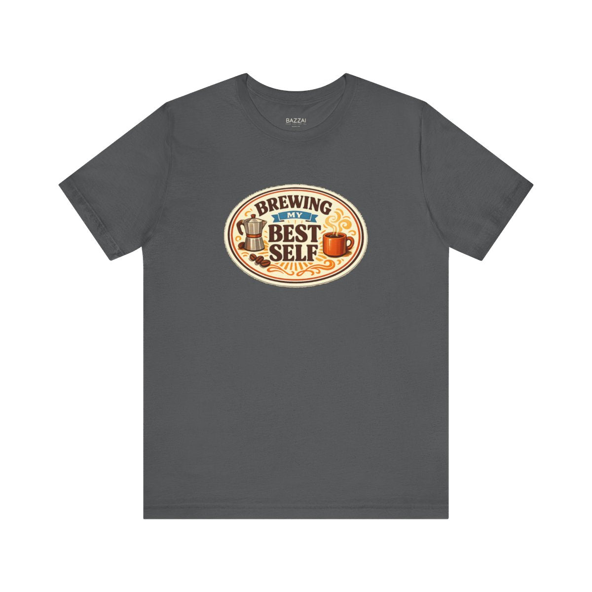 Coffee Addict T-Shirt — Brewing My Best Self — coffees t-shirt design by Sol