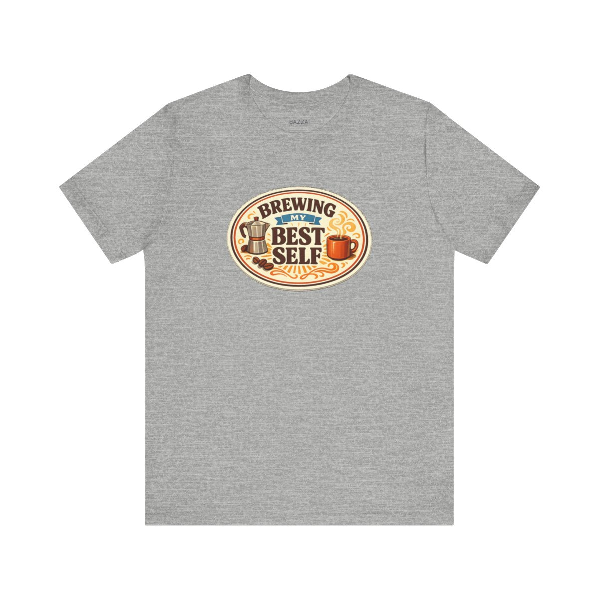 Coffee Addict T-Shirt — Brewing My Best Self — coffees t-shirt design by Sol