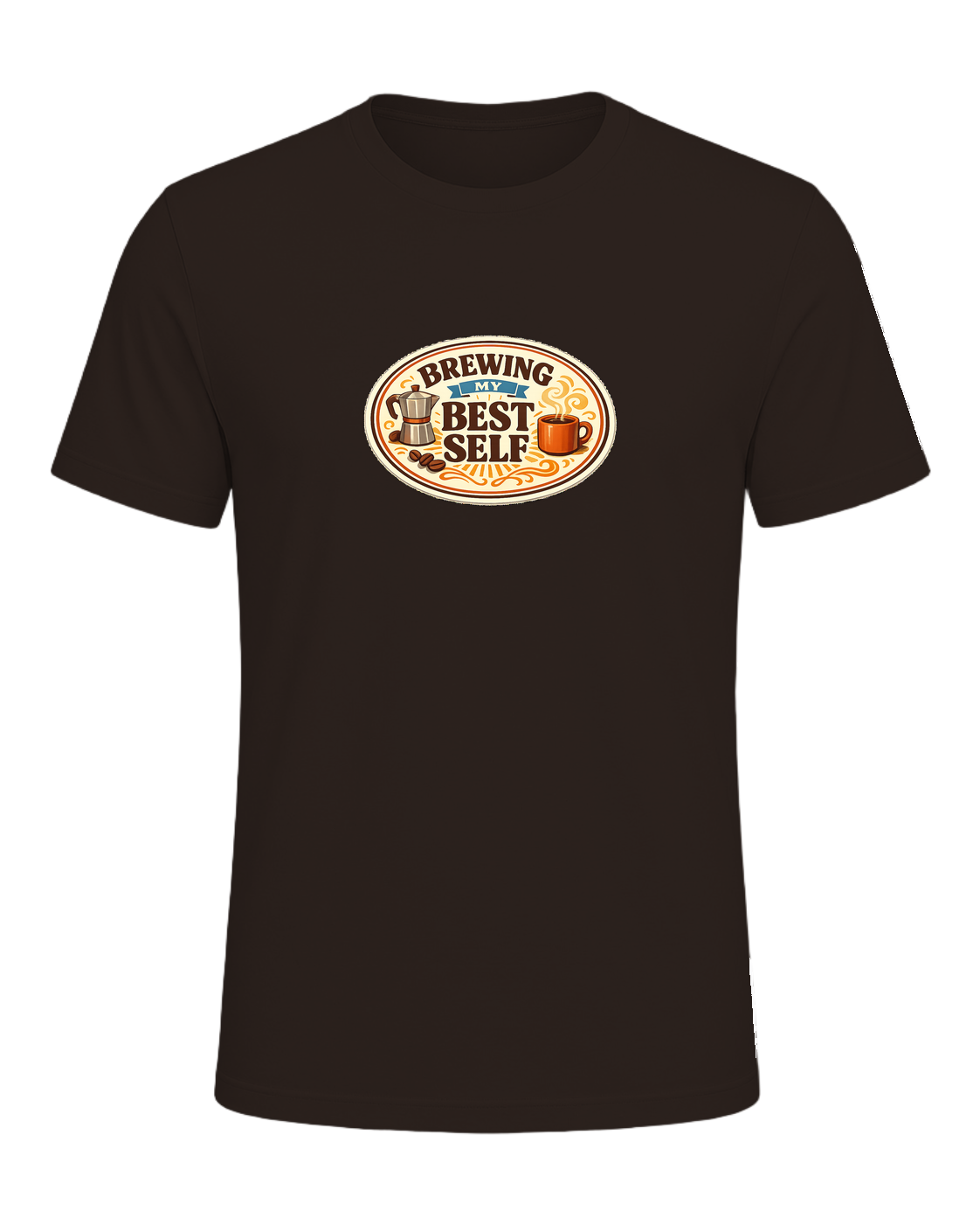 Brewing My Best Self Tee — Brown