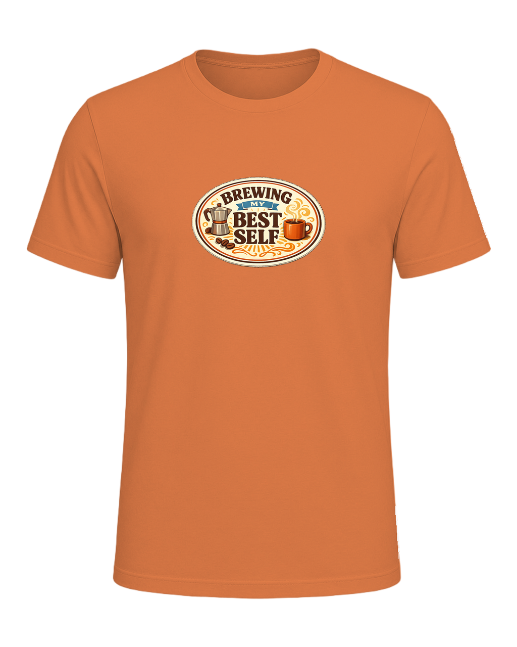 Brewing My Best Self Tee — Burnt Orange
