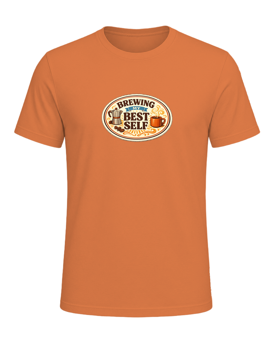 Brewing My Best Self Tee — Burnt Orange