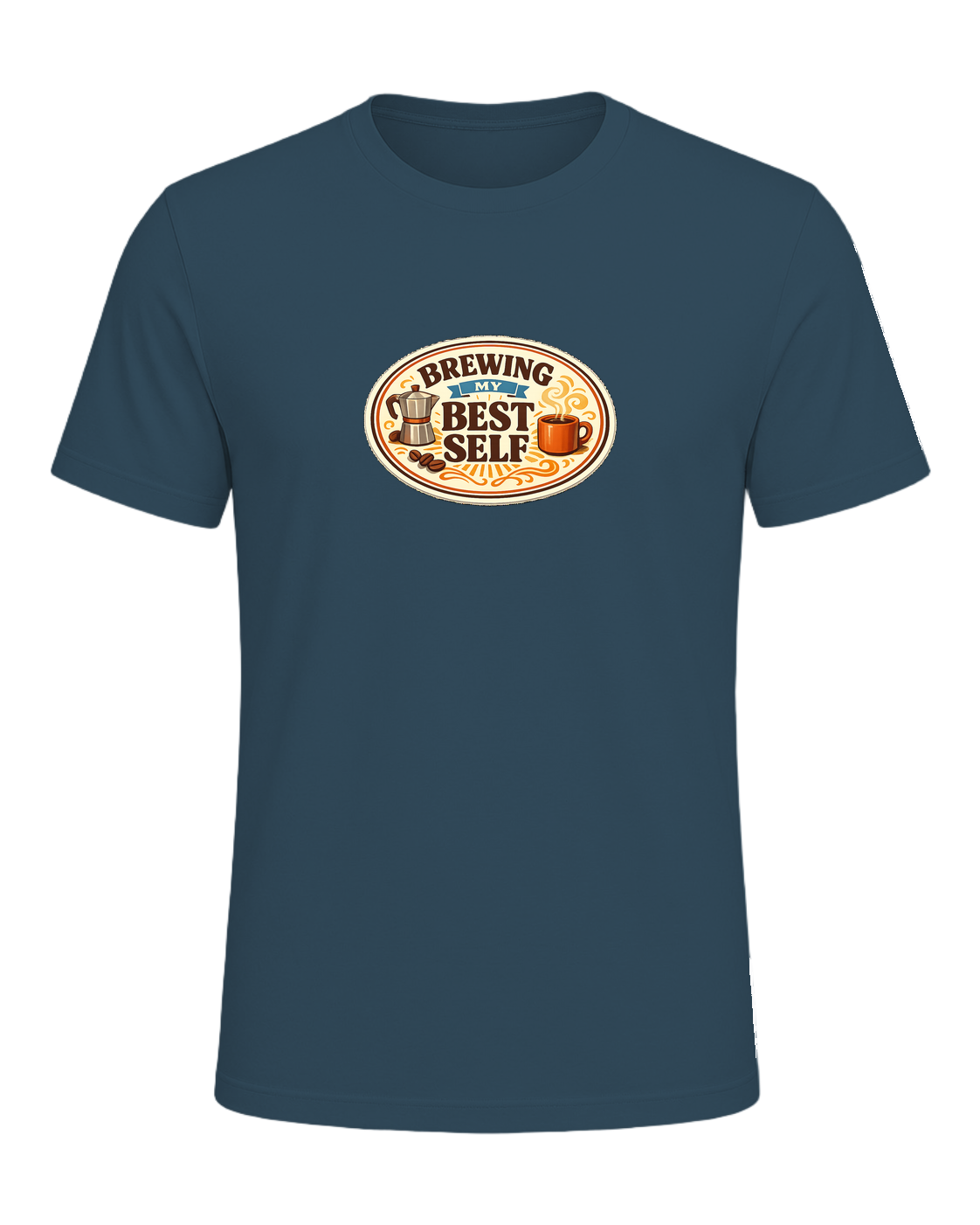 Brewing My Best Self Tee — Deep Teal