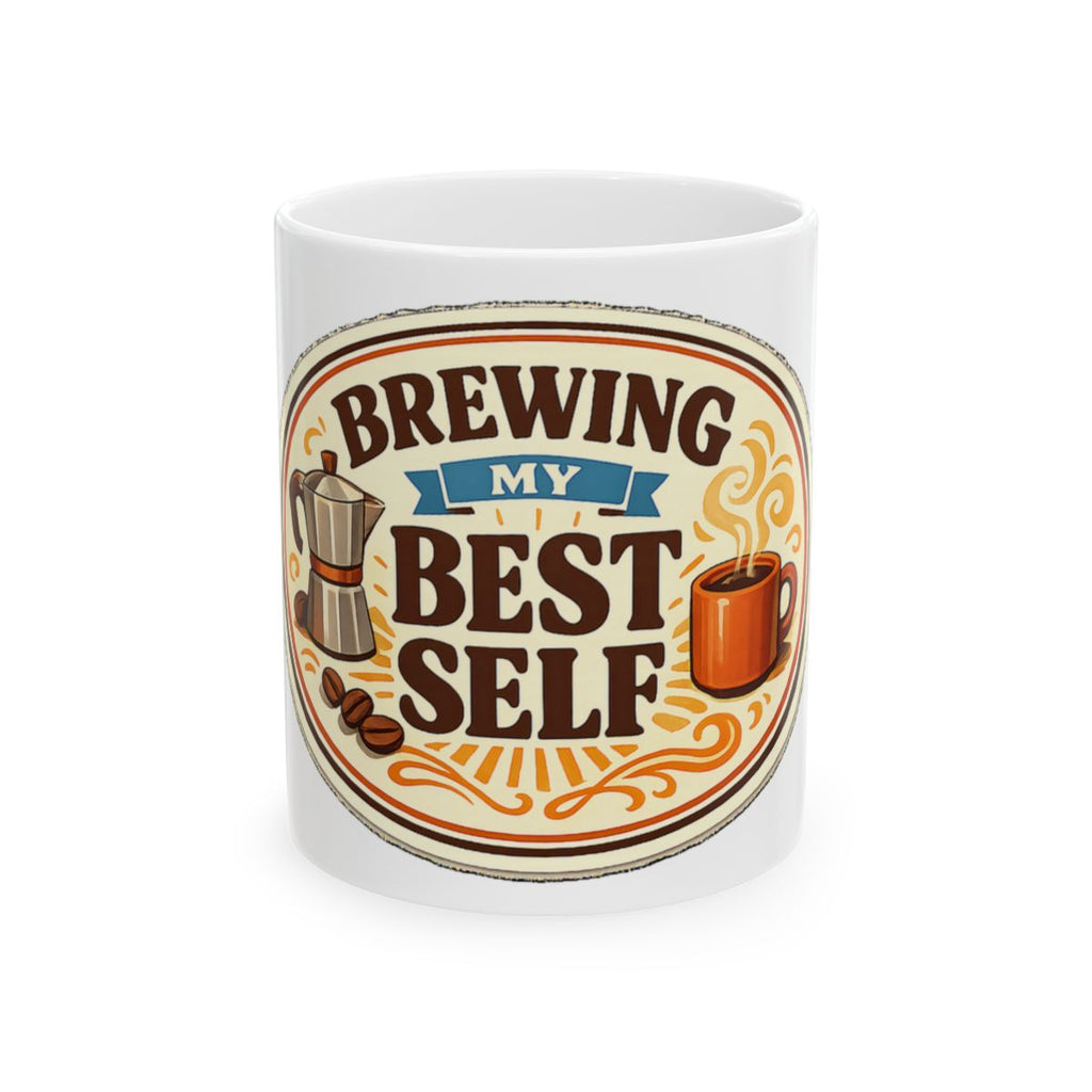Brewing My Best Self Tee Mug