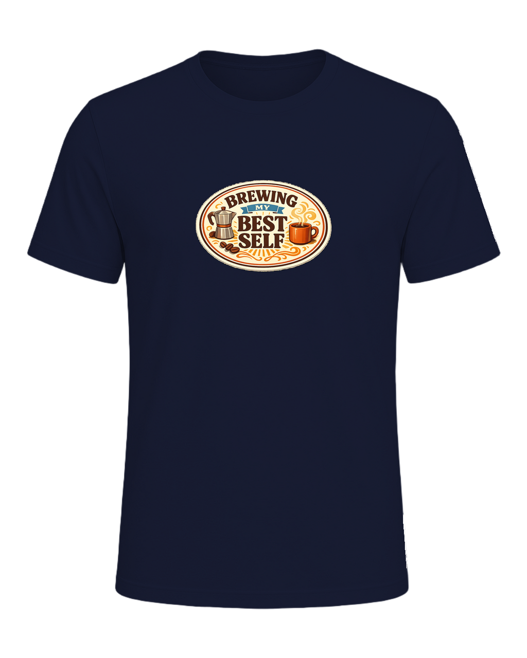 Brewing My Best Self Tee — Navy