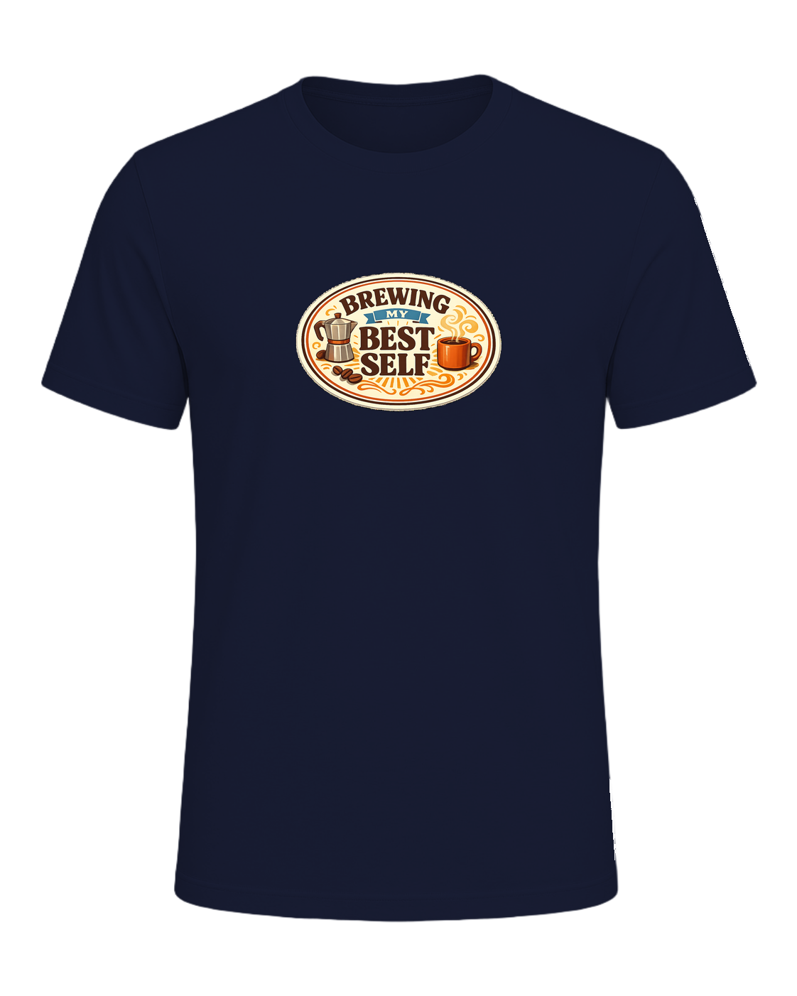 Brewing My Best Self Tee — Navy
