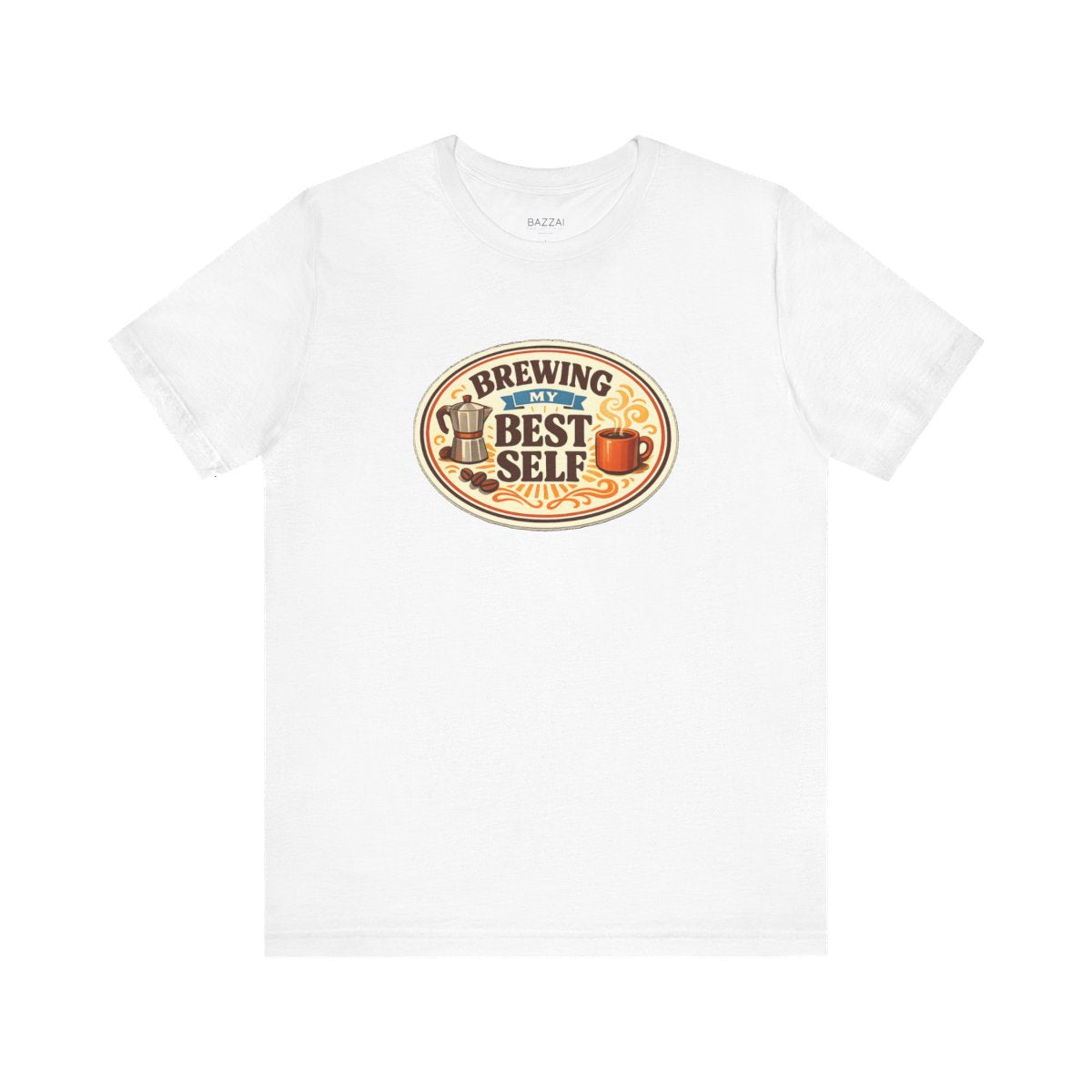 Coffee Addict T-Shirt — Brewing My Best Self — coffees t-shirt design by Sol
