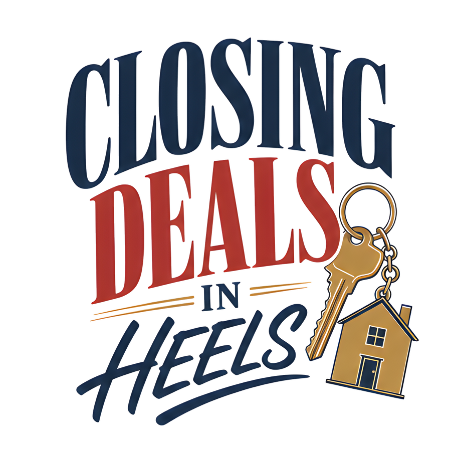CLOSING DEALS IN HEELS — Retro Badge Tee
